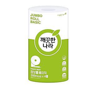 2 베이직 관공서 병원 95X300M 4롤1백 사무실 티슈 점보롤 LTWFG0D74