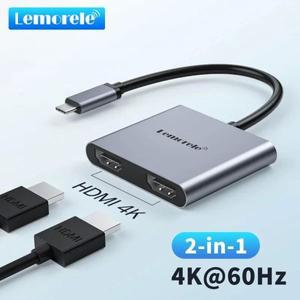 C타입HDMI젠더 CTOHDMI HDMITOC Lemorele 맥북 노트북 휴대폰 스마트폰 PC용 USB C 허브 듀얼 HDMI 스크린