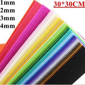 펠트지 바느질 용 천 펠트 원단 다발 수제 폴리에스터 재료 홈 데코 1mm 2mm 3mm 4mm 30x30cm