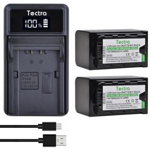 파나소닉 호환 AG-VBR59BGH1HC-X1HC-X1500HC-X2000AG-CX10AG-CX350AG-UX180AG-AC30용 2PCS 5600mAh VW-VBD5
