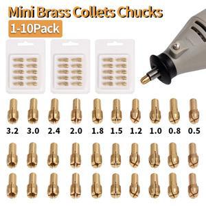 미니 드릴 콜릿 척 0.5-3.2mm 4.3 4.4mm 생크 황동 어댑터, 드레멜 로터리 공구 전동 액세서리, 1-10 팩