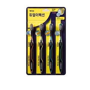 [오피스디포]메디안 듀얼이펙션 칫솔 3+1입 미세모 AGENT