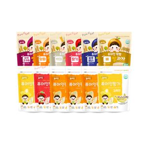[퓨어잇] 쌀과자 떡뻥 6봉+과일스틱 6봉 (랜덤)