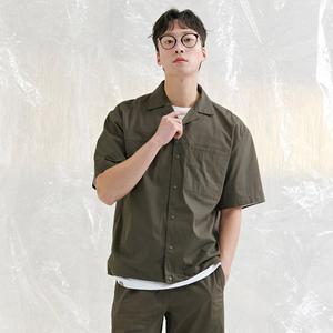 [하프클럽/체이스컬트]남성 포켓 오픈 카라 반팔 셔츠-CBRK5521D0V