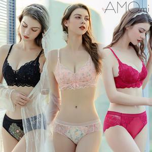 [아모미] 지친가슴 숨 쉴수있는 뽕브라 루미에르 노와이어 브라팬티2종