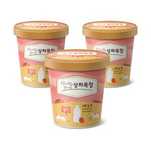 [제조일자23.05.17] 상하목장 아이스크림 딸기 (파인트), 474ml,  3개