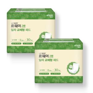 미래생활기저귀 르웨이 그린 일자형 패드 30매 2팩 속기저귀