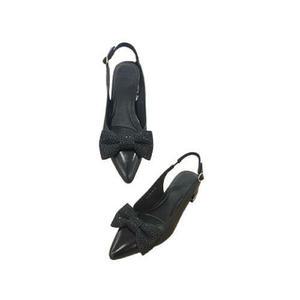 [세라] (2color) 여성 리본(큐빅) 슬링백 (4cm) C24G500