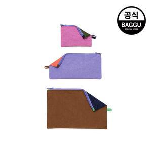 BAGGU 바쿠 플랫 파우치 3SET 나이트 라이트