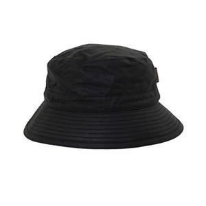 [바버]23SS 로고 자수 왁스 버킷햇 블랙 MHA0001 BK91