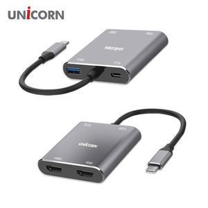 [유니콘] C타입 to HDMI 듀얼 모니터 분배기 4IN1 PD100W충전 CH-500KD