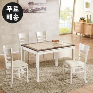 A6 대리석 인조 4인용 식탁세트 모던 주방(화이트)