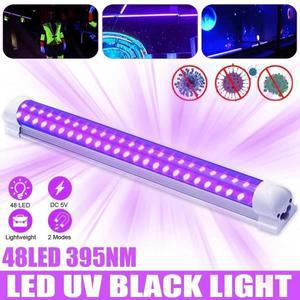 LED UV 자외선 스트립 튜브 라이트바 48 파티 램프 USB 휴대용 어둠 속에서 빛남 385-400nm