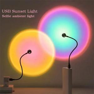 스튜디오 조명 유튜브 장비 USB 레인보우 일몰 LED 휴대폰 셀프 네온 야간 프로젝터 벽 분위기