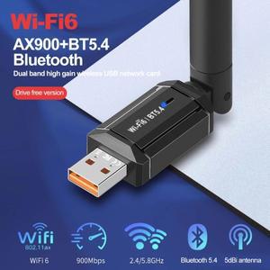 900Mbps WiFi 무선 네트워크 카드 6 Bluetooth 5.4 USB 어댑터 듀얼 5GHz Lan 동글 수신기 드라이버