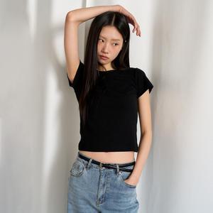 WOMAN 슬림 크루넥 반팔티 [BLACK] / WBE2L01512