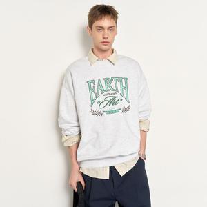 UNISEX 어스 루즈핏 맨투맨 [WHITE MELANGE GREY] / SBE1U02010-MAN