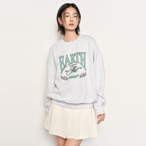 UNISEX 어스 루즈핏 맨투맨 [WHITE MELANGE GREY] / SBE1U02010-WOMAN