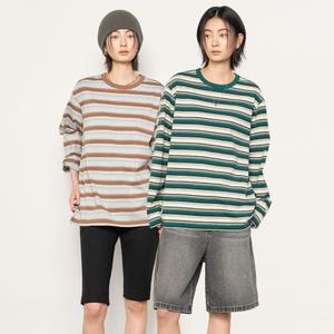 UNISEX 멀티 스트라이프 롱 슬리브 티 [3COL] / SBE1U01006-WOMAN