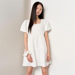 WOMAN 링클 볼륨 원피스 스크런치 세트 [WHITE] / WBE2L15503SET