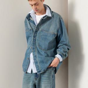 UNISEX 루즈핏 데님 셔츠 자켓 [2COL] / SBE1U07004-MAN