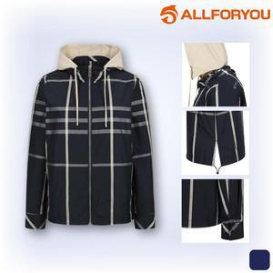 올포유 바람막이 자켓 후드점퍼 체크 여성 봄