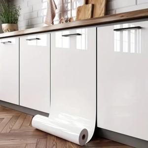 PVC 진주 필름 방수 벽지 방 DIY 자체 접착 블랙/화이트 옷장 주방 글로스 페이스트 가구 벽 스티커