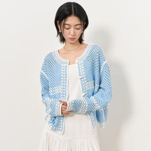 WOMAN 크로셰 루즈핏 가디건 [SKY BLUE] / WBE2L04526