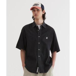 커버낫 COVERNAT C 로고 데님 하프 셔츠 Black CO2502SS33BK 308175