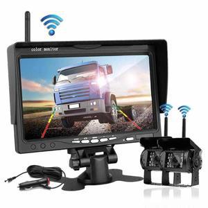 7HD 12V 24V 무선 LCD 차량 백업 후방 카메라 카메라 모니터 트럭 충전기 버스 RV 트레일러 굴삭기