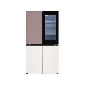 [LG]전자 오브제 노크온 냉장고 T875MKE312 870L 핑크 베이지