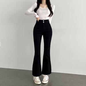 [하프클럽/]골반뽕 여성 키작녀 부츠컷 청바지 블랙진 세미부츠컷 하이웨스