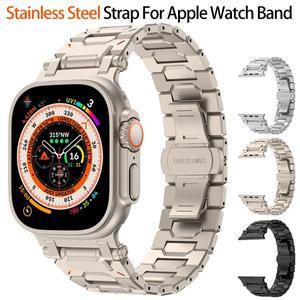 Apple Watch Ultra 2 1 용 고급 팔찌 시리즈 10 49mm 밴드 스테인레스 스틸 스트랩 9 8 7 6 5 Se