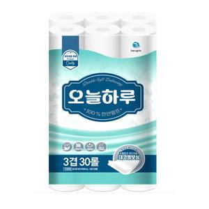 오늘하루 100% 천연펄프 3겹 화장지 30m, 30롤, 1,2,3팩