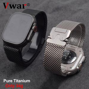 Apple Watch Ultra 2 1 시리즈용 티타늄 밴드 10 9 8 7 6 SE iWatch용 스트랩 iWatch 손목 밴드용 밀라노