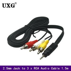 2.5MM 잭 3 X RCA 포노 리드 오디오 비디오 AV 케이블 넷 미디어 플레이어용 1.5M