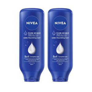 니베아 인샤워 바디로션 나리싱 400ml×2개 윤기나는피부