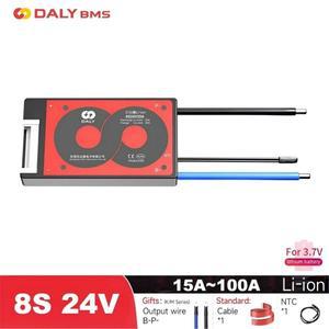 8S 리튬 이온 배터리 BMS 29.6V 24V 100A 60A 40A 20A 15A 보호 보드 NTC 센서 18650 팩 스쿠터 세그웨이