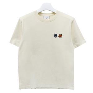 더팩토리 25FW 메종키츠네 더블 볼드 폭스 헤드 패치 컴포드 반팔티 / 라떼 (OM011CFKJ0118 P702)