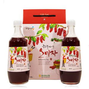 함양농협 하늘가애 오미자 청 원액 100% 700mlx2병 선물세트