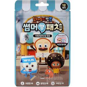 브레드이발소 썸머향패치 18패치(사용기한:26.01까지)/모기기피/모기퇴치/캐릭터썸머쿨/벌레기피