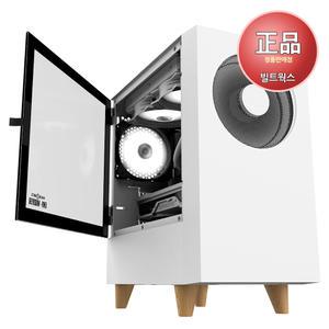:마이크로닉스 EM1-Woofer 우퍼 강화유리 컴퓨터 PC 케이스 (화이트)