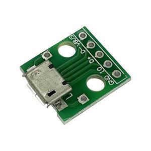 마이크로USB-B 2.0 커넥터 암타입 5핀 PCB 변환기판 HAM1401