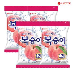롯데 복숭아 캔디 153g 4개 탕비실 간식 과즙 과일맛 사탕 개별포장
