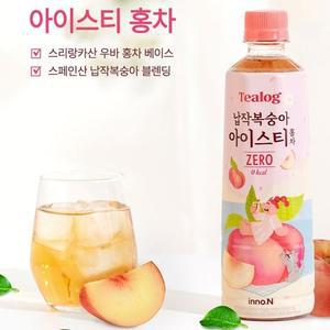 Tealog 납작복숭아 아이스티 홍차 제로 500ml x 24개입
