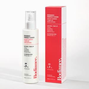 바디언스 퍼펙트 커버 화이트 토닝 톤업 선크림 200ml 저자극 혼합자차 파데프리 미백
