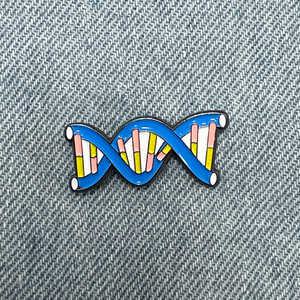 CQZ042 DNA 나선구조 배지 화학 과학 뱃지 브로치