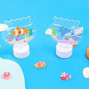 여름 보석십자수 무드등 만들기 세트 바다 해양생물 흰동가리 환경보호 초등 중학생 diy 키트 LED 꾸미기