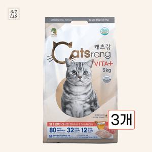 캐츠랑 반려묘건식사료 더 건강해진 국민사료 전연령 업그레이드 포뮬라 5kg 3개