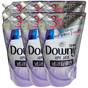 다우니 세탁세제 냄새딥클린 라벤더 리필 1.4Lx6개